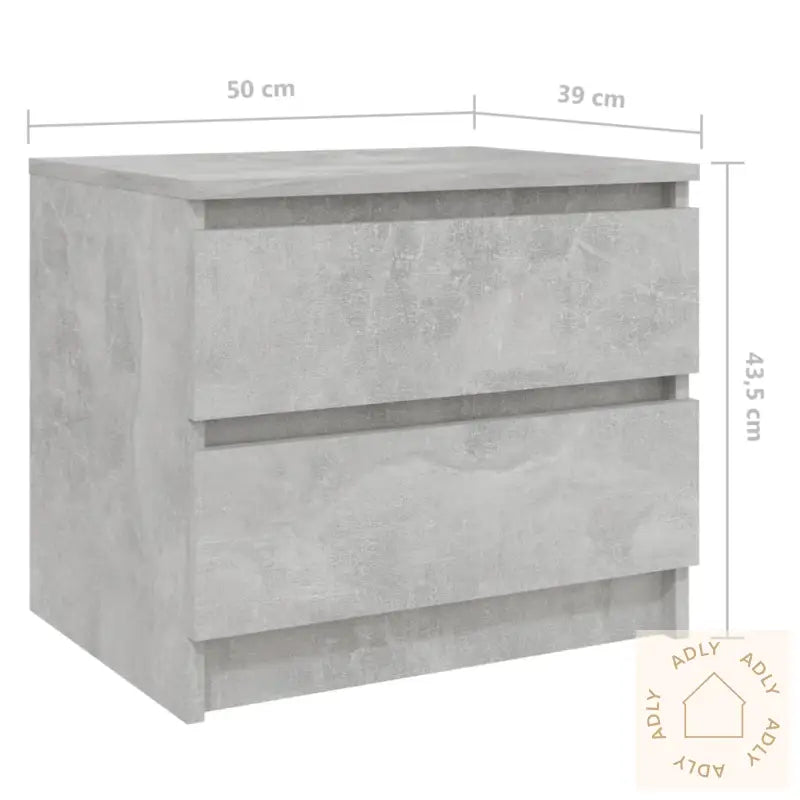 Nattbord Betonggrå 50X39X43,5 Cm Konstruert Tre