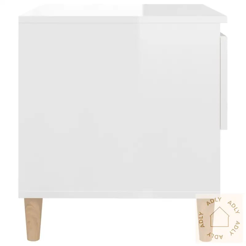 Nattbord 2 Stk Høyglans Hvit 50X46X50 Cm Konstruert Tre