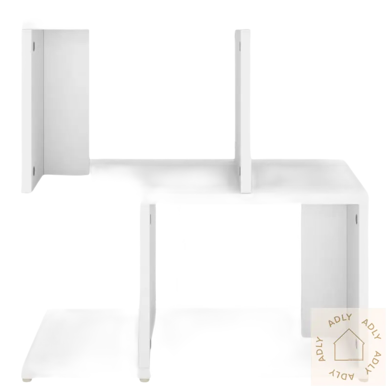Hvitt geometrisk hyllesystem som del av elegant nattbordsett for møbler til hjemmet