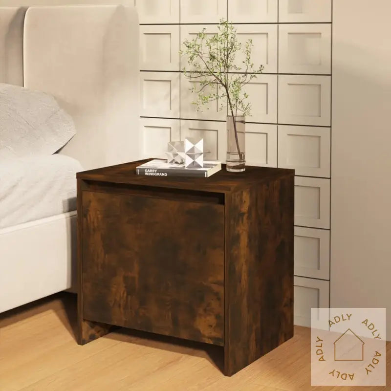 Nattbord 2 Stk Røkt Eik 45X34X44,5 Cm Konstruert Tre