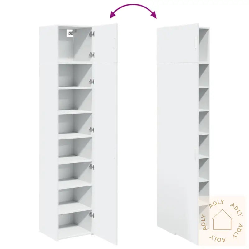 Smalt Oppbevaringsskap Hvit 45X42,5X225 Cm Konstruert Tre