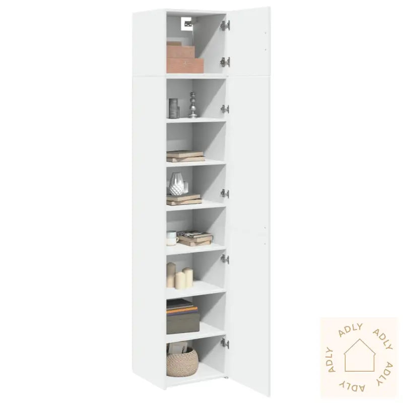 Smalt Oppbevaringsskap Hvit 45X42,5X225 Cm Konstruert Tre