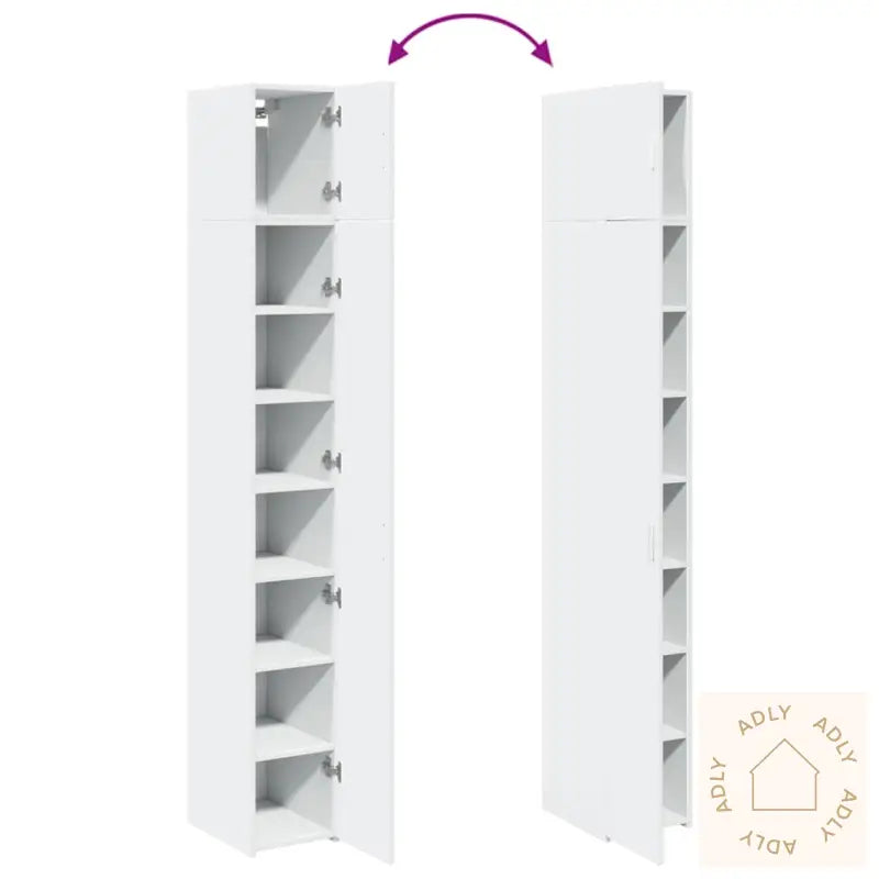 Smalt Oppbevaringsskap Hvit 30X42,5X225 Cm Konstruert Tre