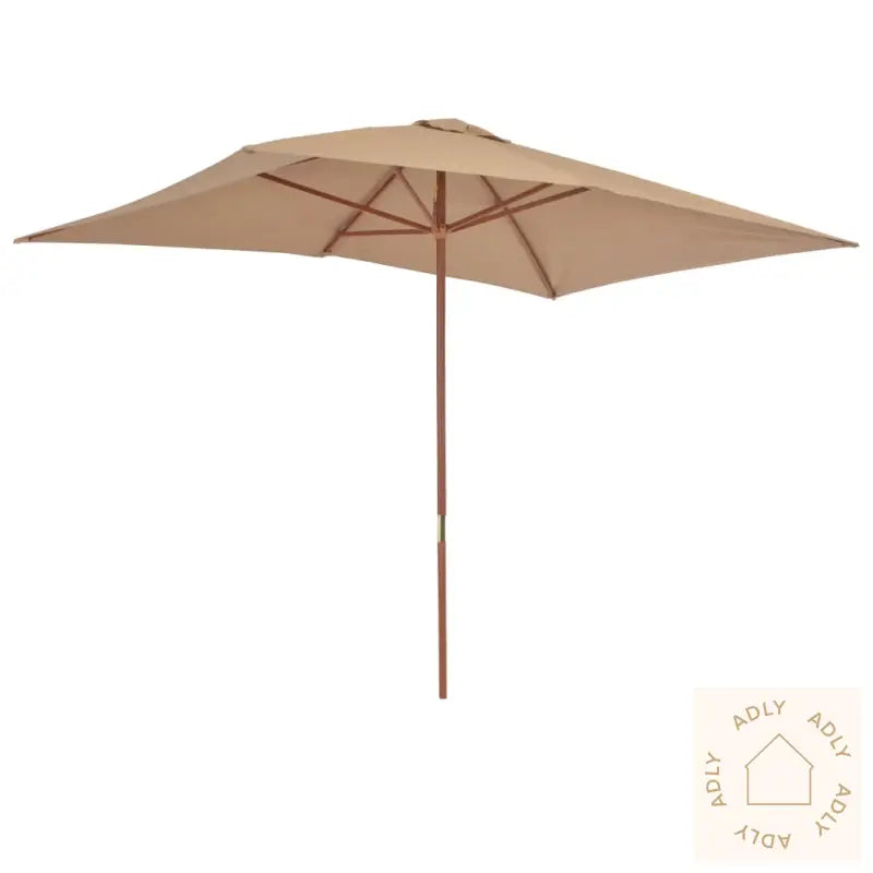 Parasoll Med Trestang 200X300 Cm Gråbrun