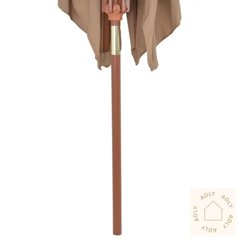 Parasoll Med Trestang 200X300 Cm Gråbrun