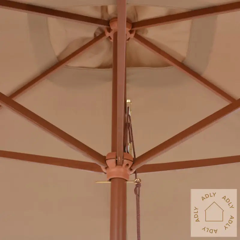 Parasoll Med Trestang 200X300 Cm Gråbrun