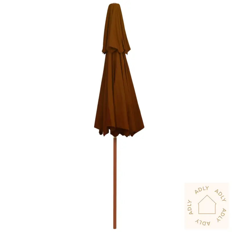 Dobbel Parasoll Med Trestang 270 Cm Terrakotta