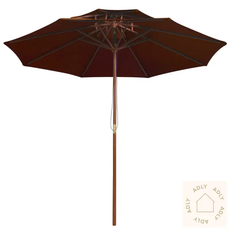 Dobbel Parasoll Med Trestang 270 Cm Terrakotta