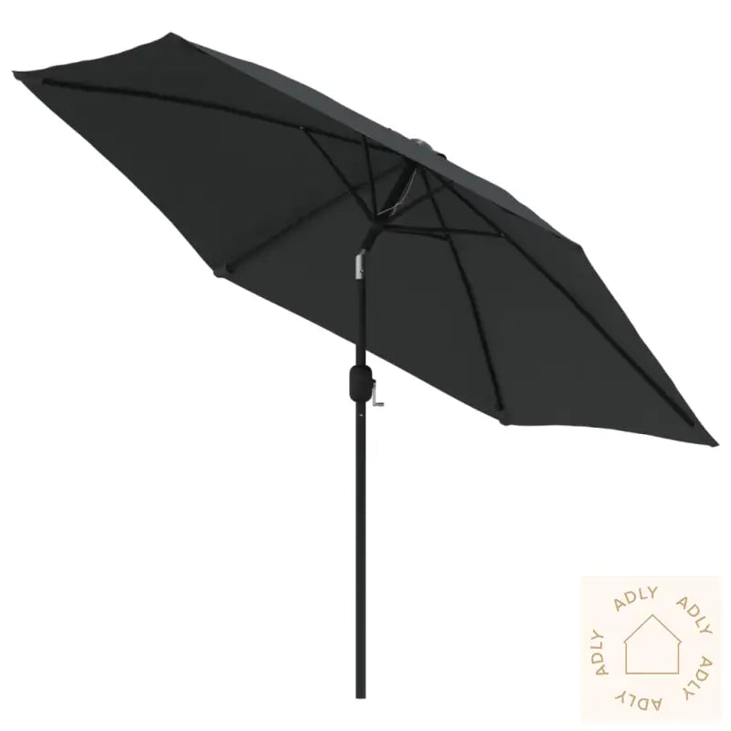 Parasoll Med Led-Lys Og Stålstang 300 Cm Antrasitt