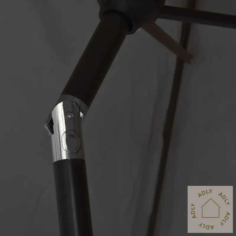 Parasoll Med Led-Lys Og Stålstang 300 Cm Antrasitt