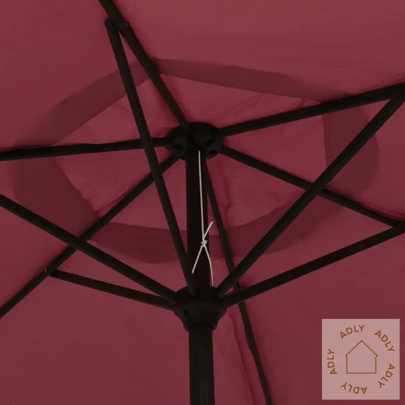 Hageparasoll Med Metallstang Vinrød 300 Cm