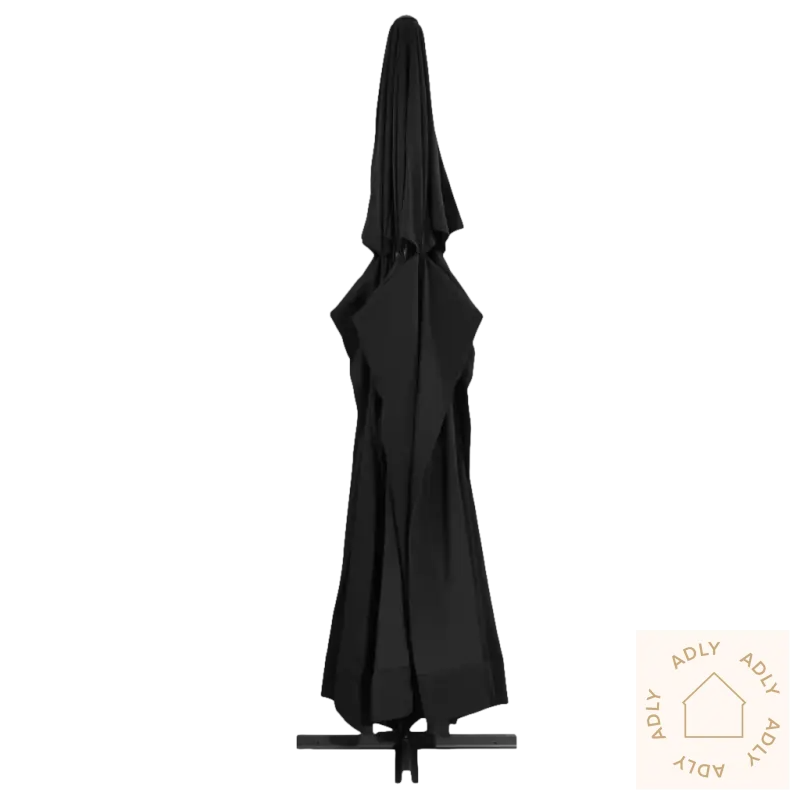 Lukket svart elegant parasoll i anti-falmende polyester for hagemøbler