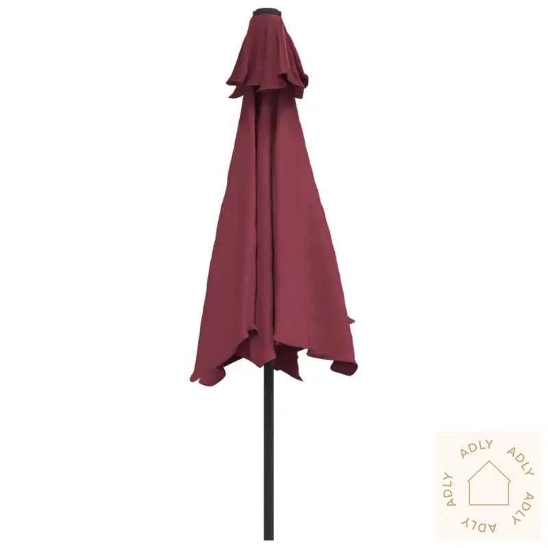 Hageparasoll Med Metallstang Vinrød 300 Cm