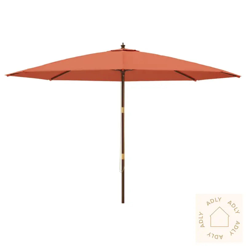 Hageparasoll Med Trestang Terrakotta 400X273 Cm