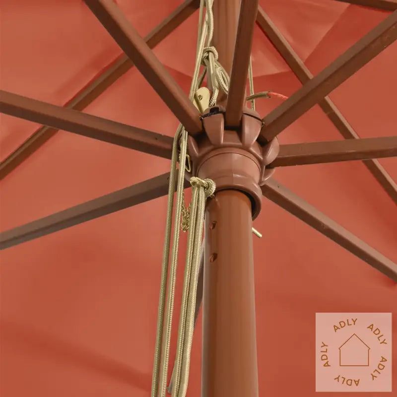 Hageparasoll Med Trestang Terrakotta 400X273 Cm