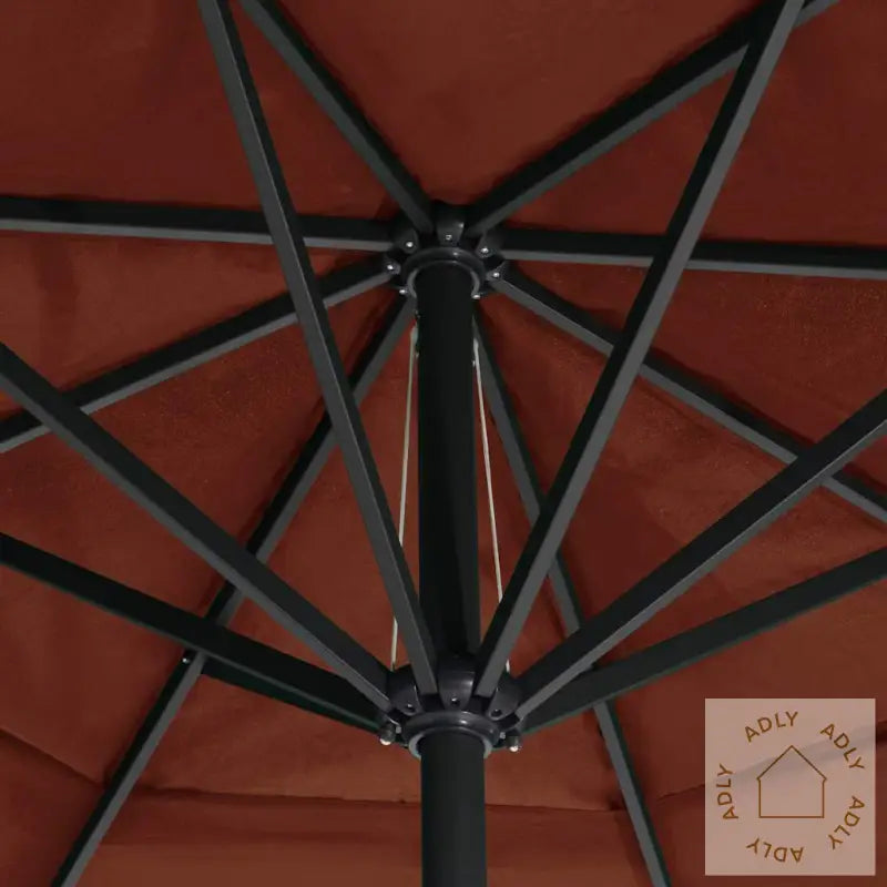 Hageparasoll Med Aluminiumsstang 600 Cm Terrakotta