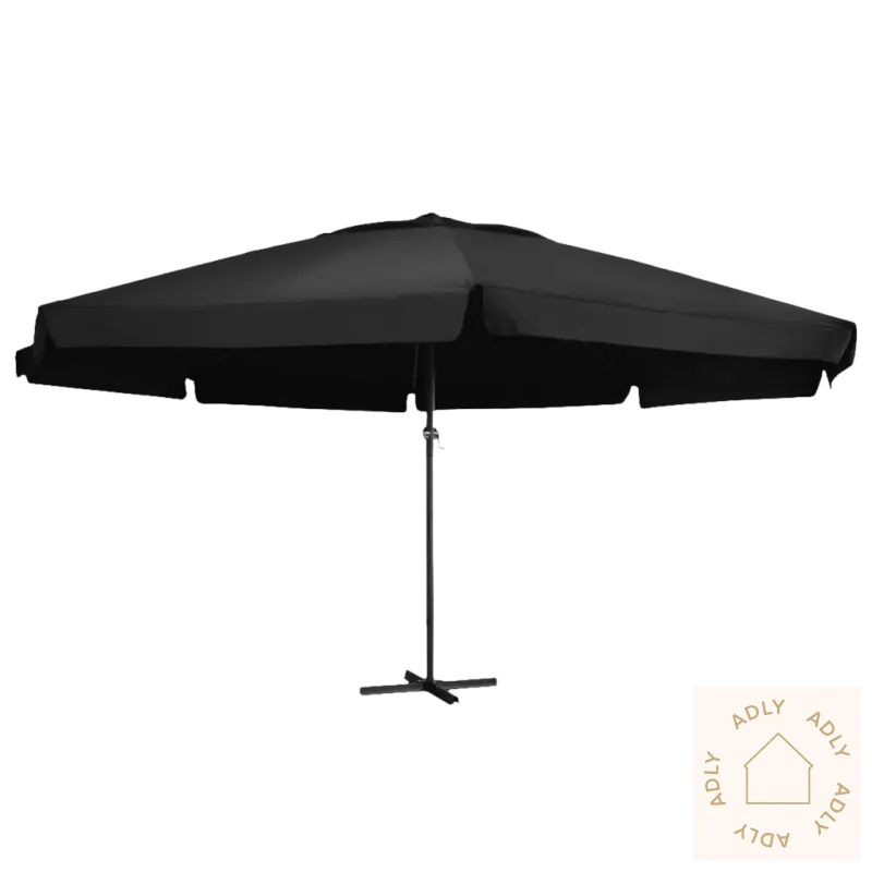 Sort elegant parasoll i anti-falmende polyester til hagemøbler for stilig skygge