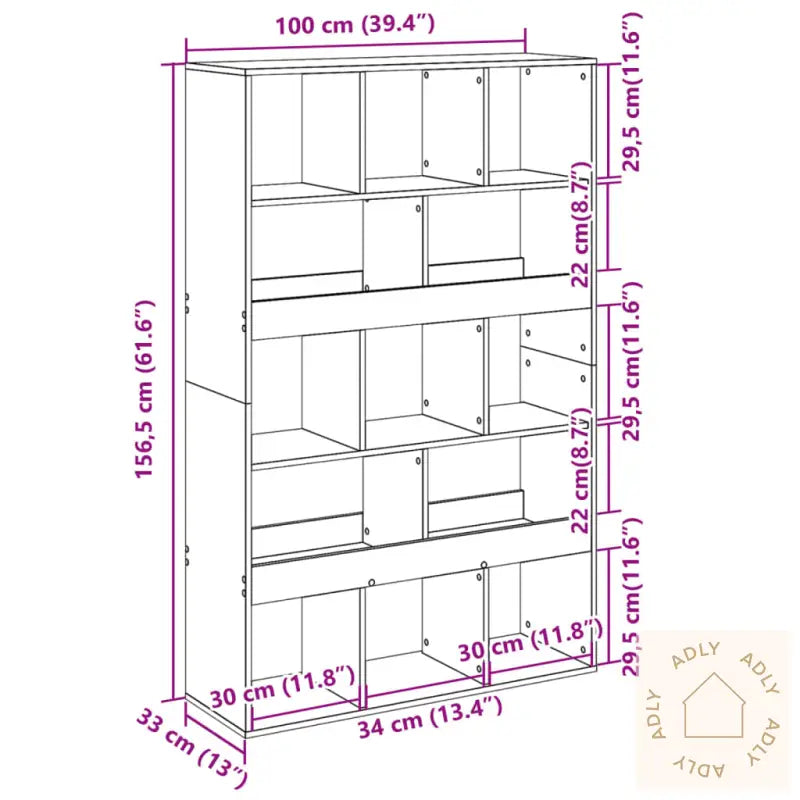 Romdeler Røkt Eik 100X33X156,5 Cm Konstruert Tre