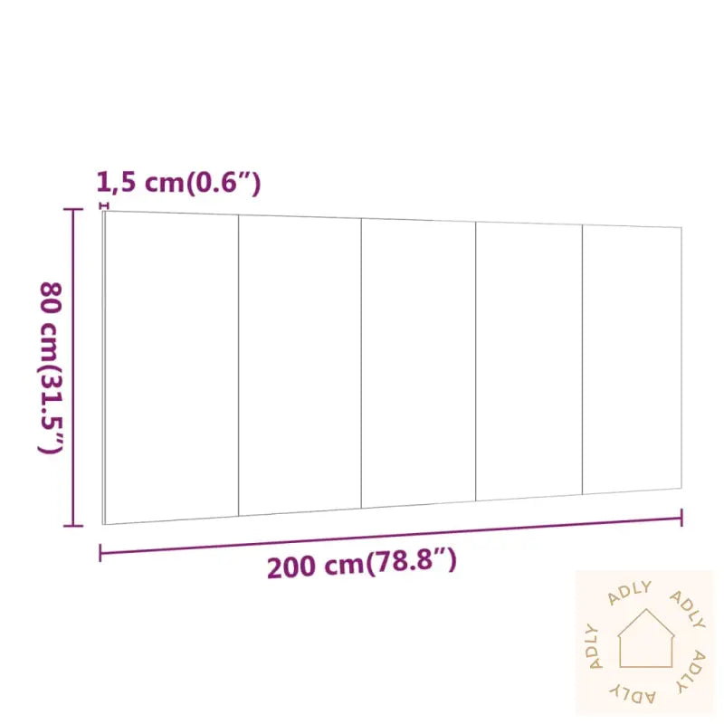 Sengegavl Hvit 200X1,5X80 Cm Konstruert Tre
