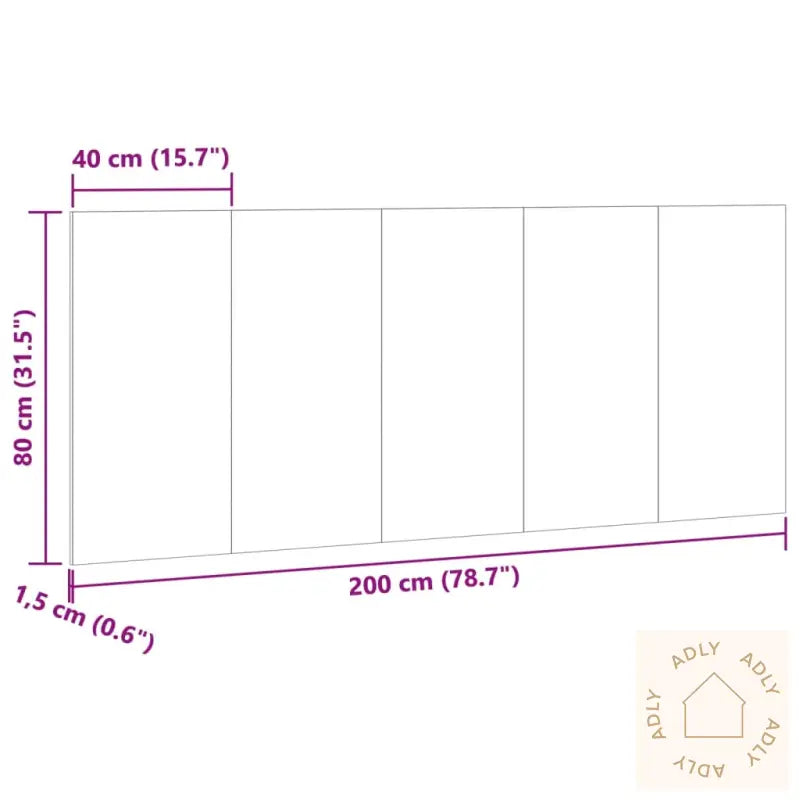Sengegavl Artisan Eik 200X1,5X80 Cm Konstruert Tre