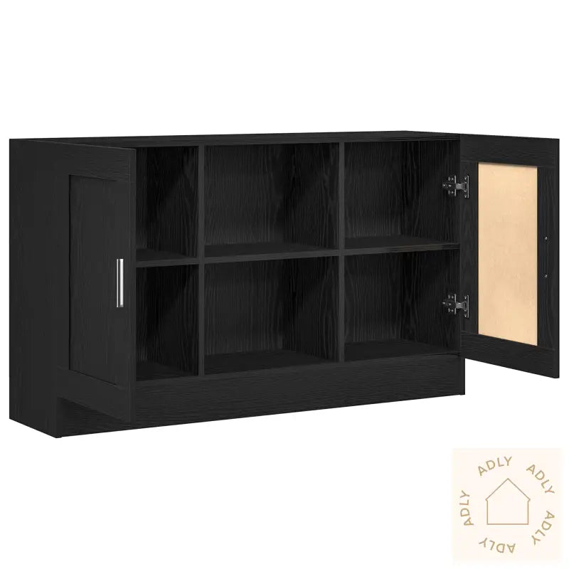 Skjenk I Svart Eik 120X30,5X70 Cm Laget Av Konstruert Tre