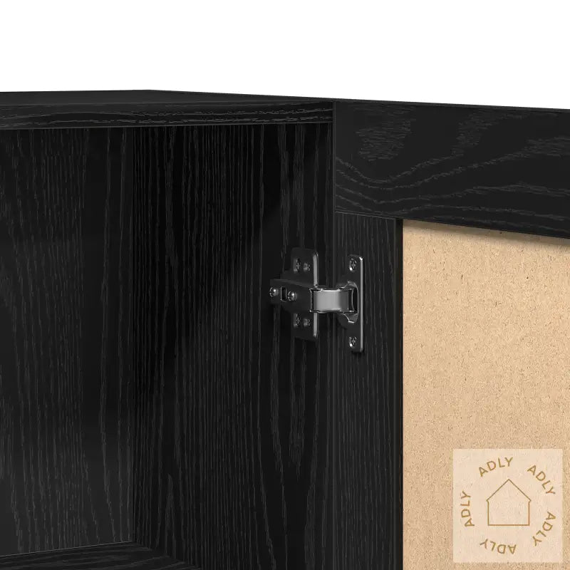 Skjenk I Svart Eik 120X30,5X70 Cm Laget Av Konstruert Tre