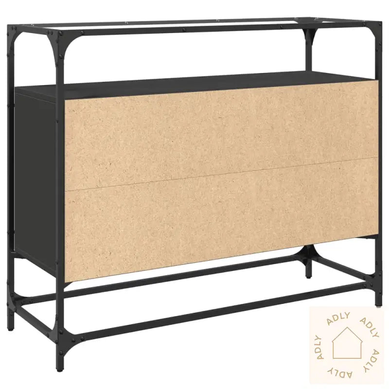 Skjenk Med Glasstopp Svart 98X35X81 Cm Konstruert Tre