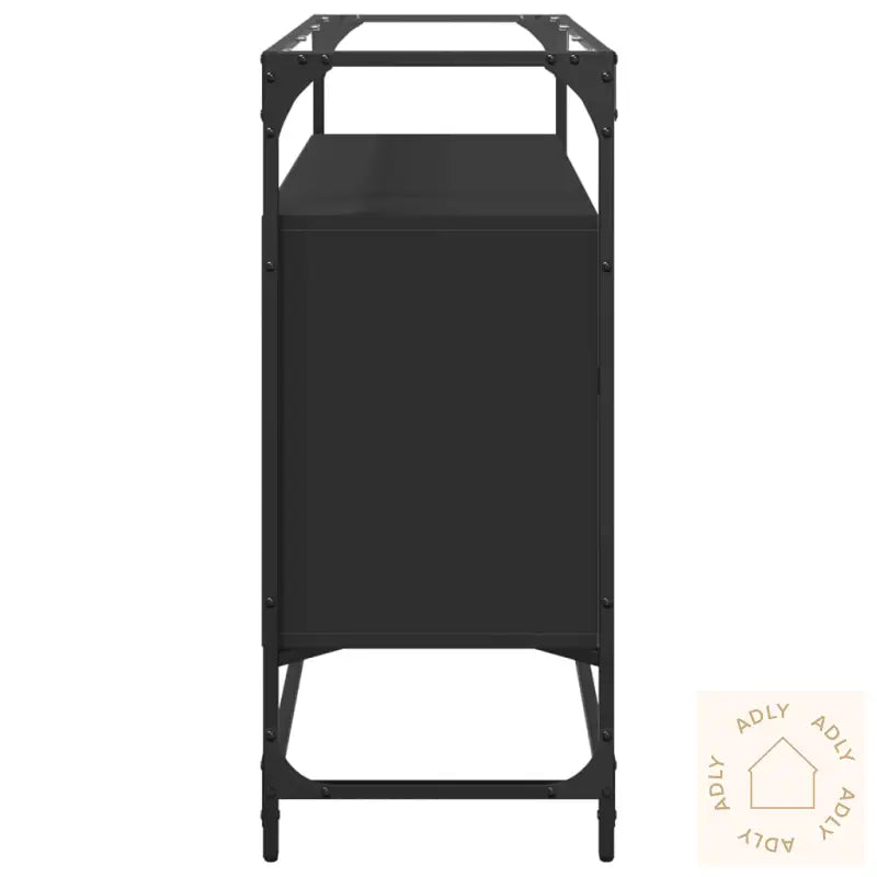 Skjenk Med Glasstopp Svart 98X35X81 Cm Konstruert Tre