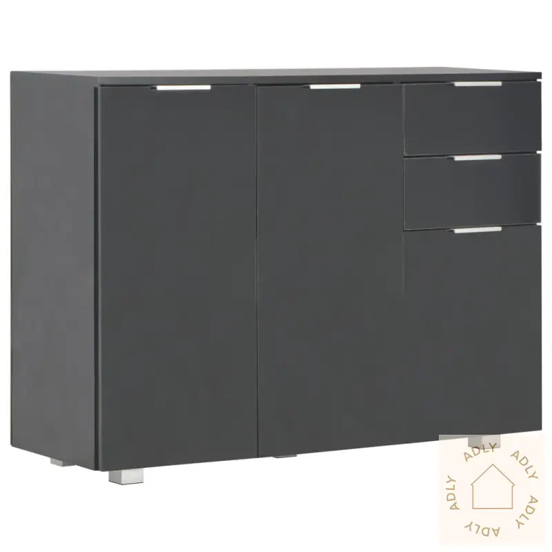 Skjenk Høyglans Svart 107X35X80,5 Cm