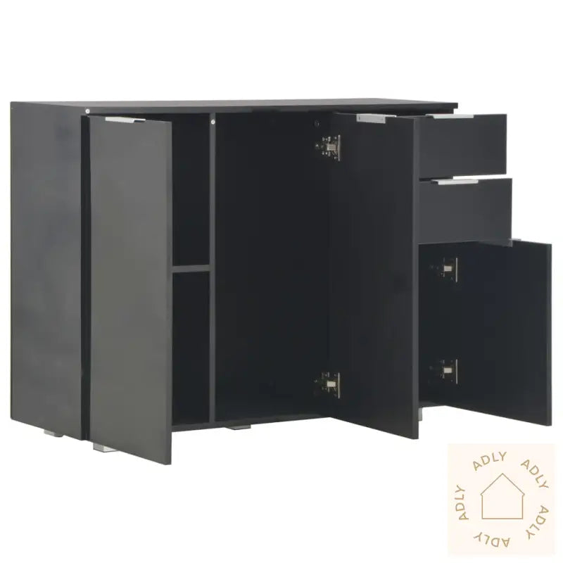 Skjenk Høyglans Svart 107X35X80,5 Cm