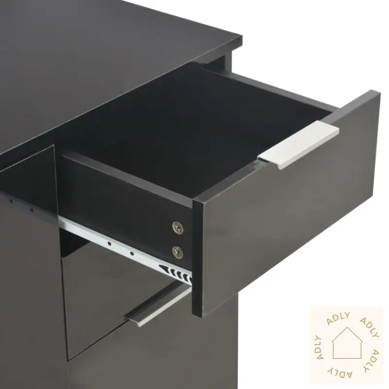 Skjenk Høyglans Svart 107X35X80,5 Cm