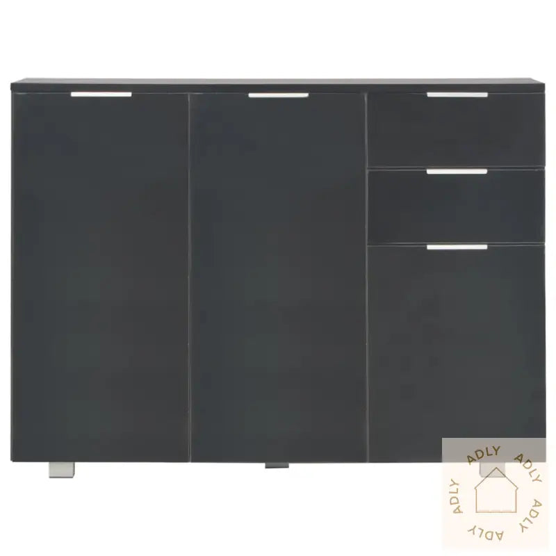 Skjenk Høyglans Svart 107X35X80,5 Cm