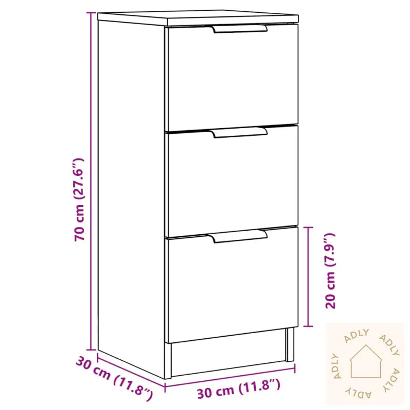 Skjenk Artisan Eik 30X30X70 Cm Konstruert Tre