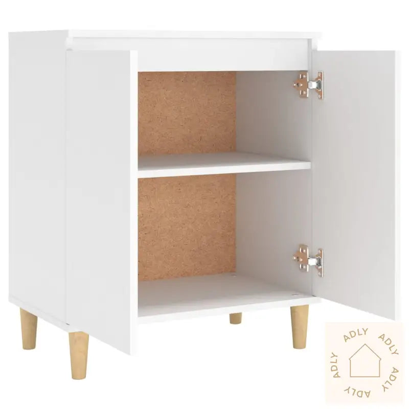 Skjenk Med Ben I Heltre Hvit 60X35X70 Cm Konstruert Tre