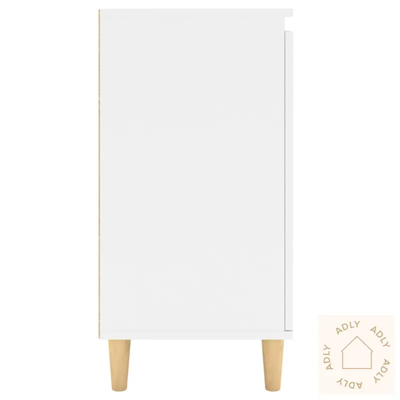 Skjenk Med Ben I Heltre Hvit 60X35X70 Cm Konstruert Tre