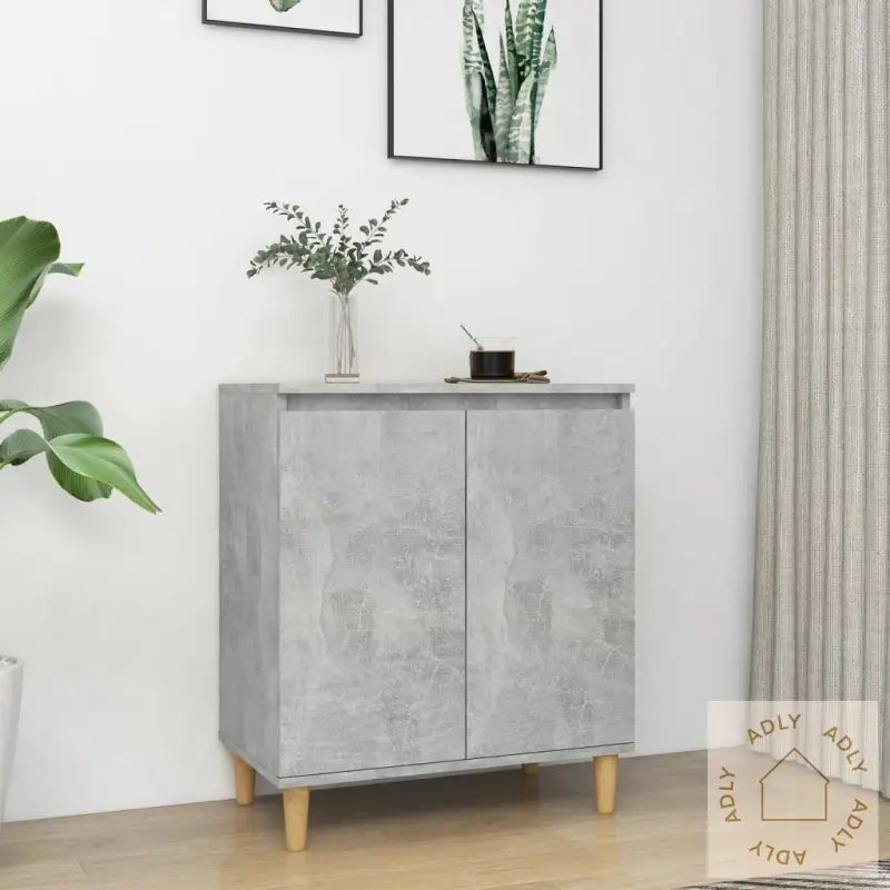 Skjenk Med Ben I Heltre Betonggrå 60X35X70 Cm Konstruert Tre