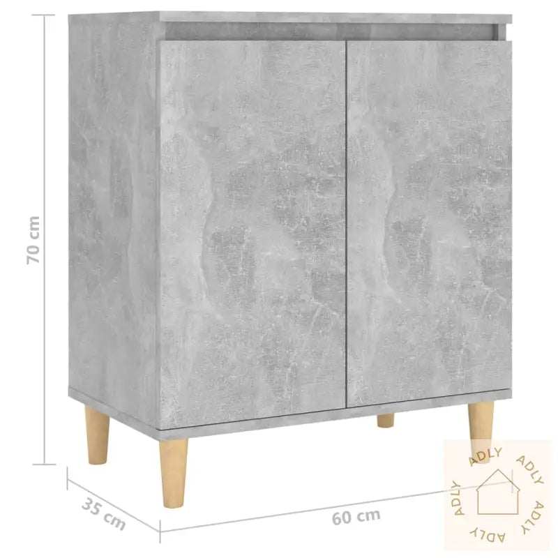 Skjenk Med Ben I Heltre Betonggrå 60X35X70 Cm Konstruert Tre
