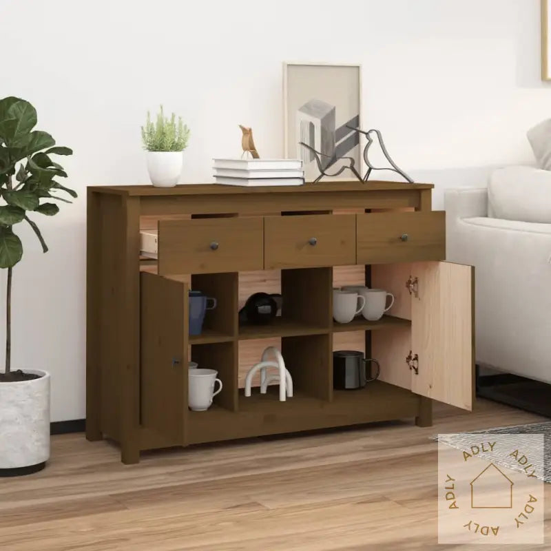 Skjenk Honningbrun 100X35X74,5 Cm Heltre Furu