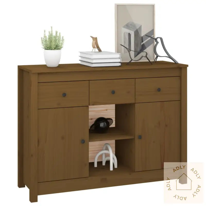 Skjenk Honningbrun 100X35X74,5 Cm Heltre Furu