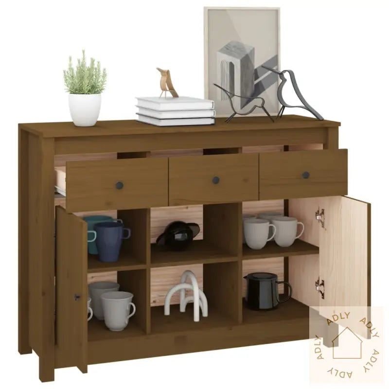 Skjenk Honningbrun 100X35X74,5 Cm Heltre Furu