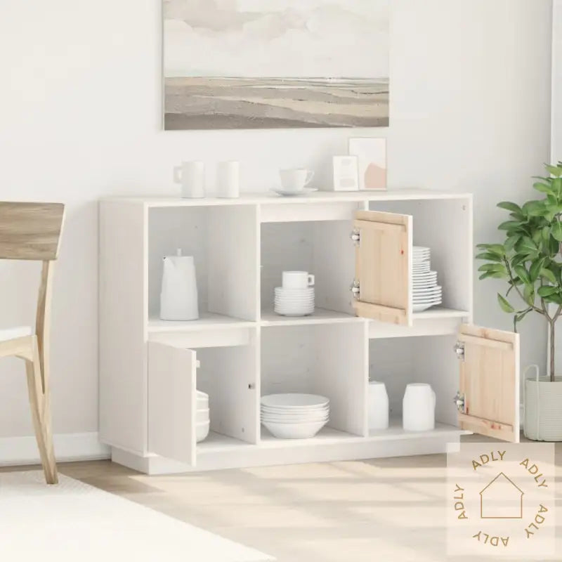 Skjenk Hvit 110,5X35X80 Cm Heltre Furu