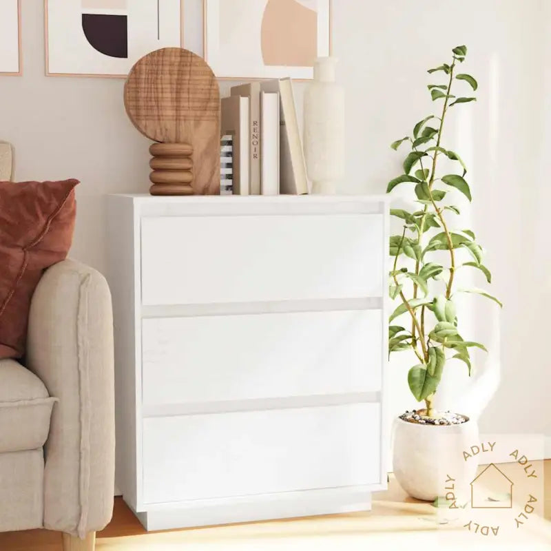 Skjenk Hvit 60X34X75 Cm Heltre Furu