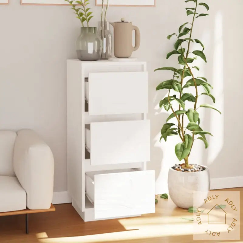 Skjenk Hvit 32X34X75 Cm Heltre Furu