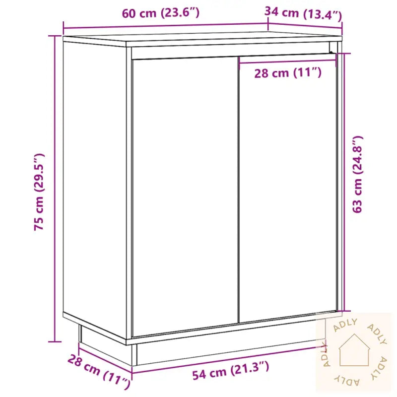 Skjenk 60X34X75 Cm Heltre Furu