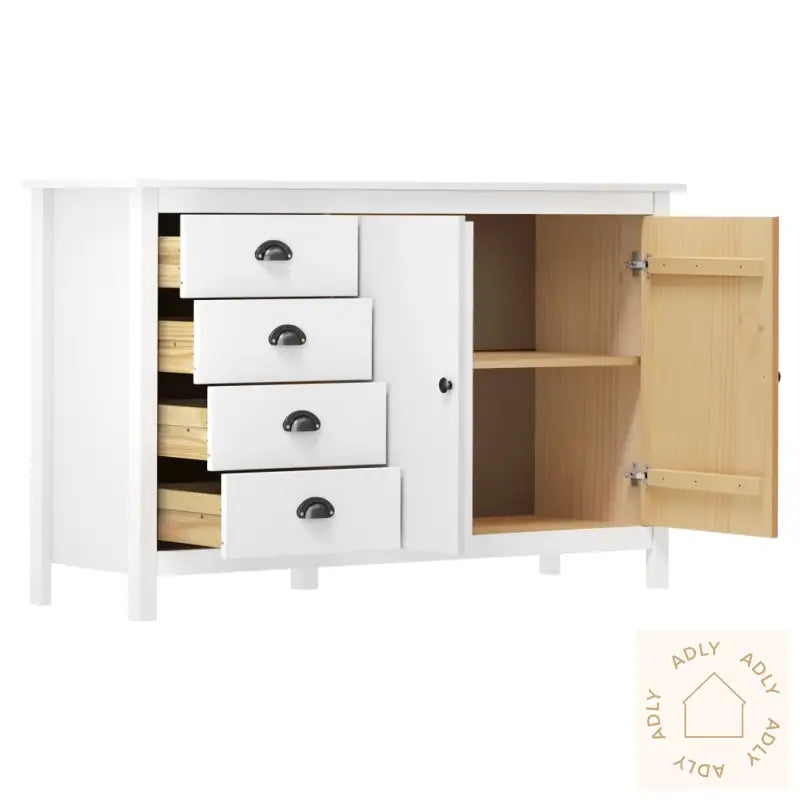 Skjenk Hill Hvit 130X40X80 Cm Heltre Furu