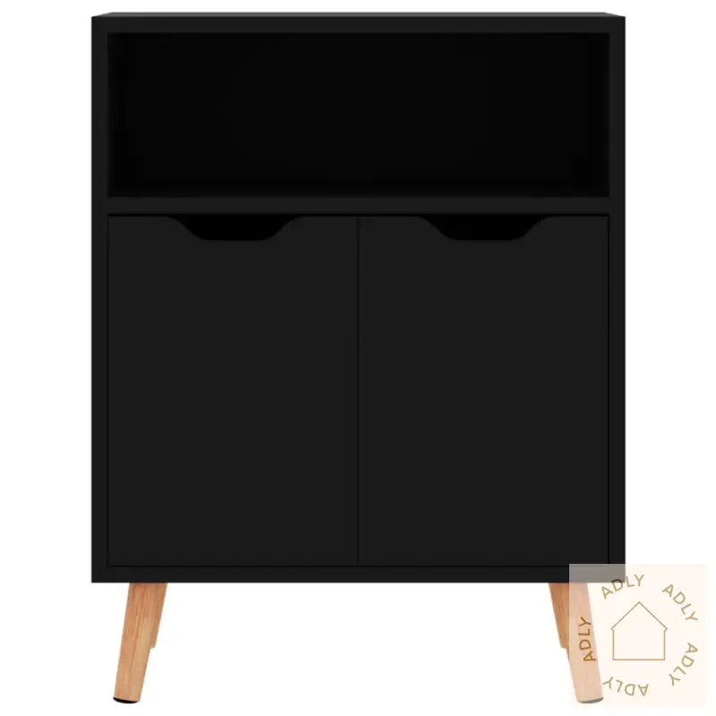 Skjenk Høyglans Svart 60X30X72 Cm Sponplate