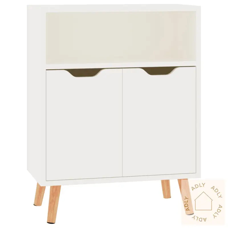 Skjenk Høyglans Hvit 60X30X72 Cm Konstruert Tre