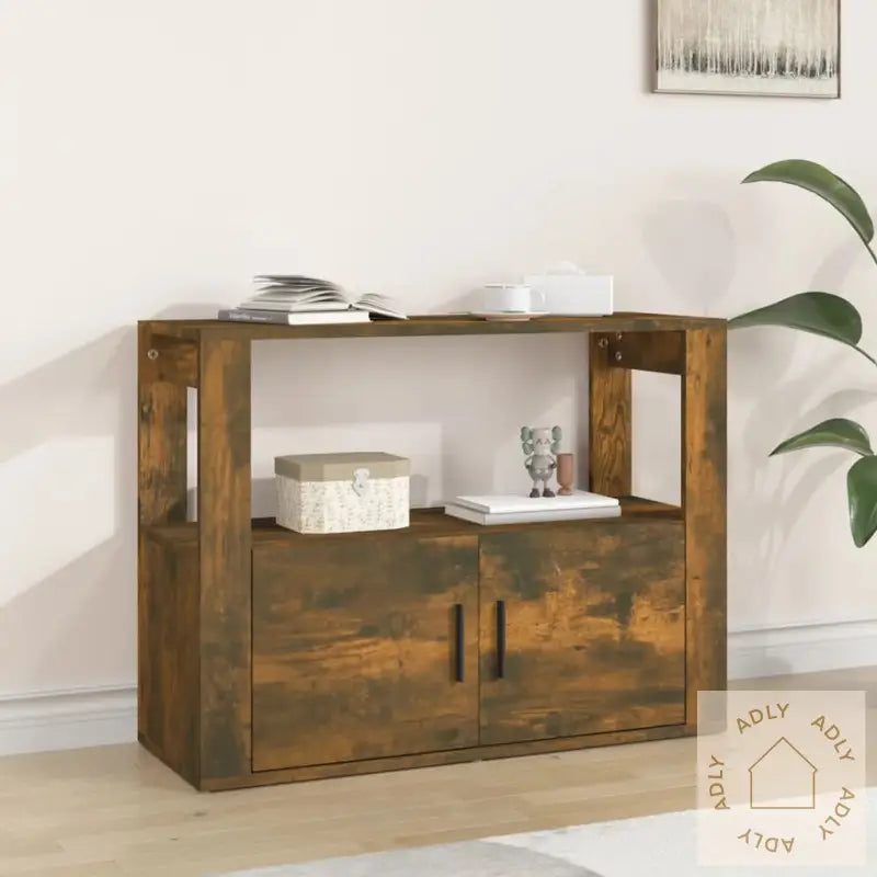 Skjenk Røkt Eik 80X30X60 Cm Konstruert Tre