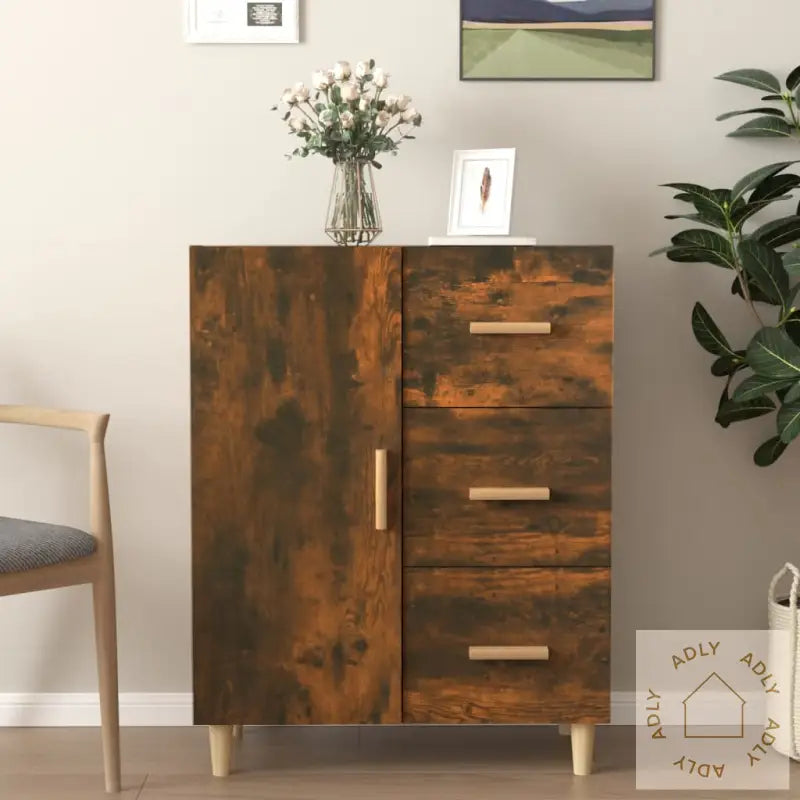 Skjenk Røkt Eik 69,5X34X90 Cm Konstruert Tre