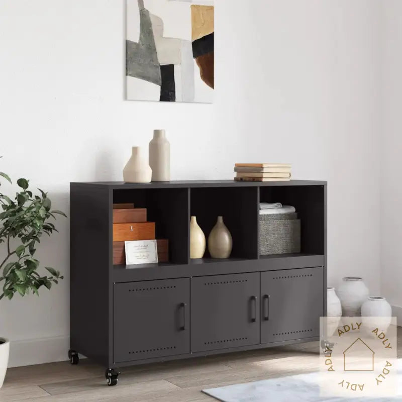 Skjenk Svart 100,5X39X72 Cm Stål